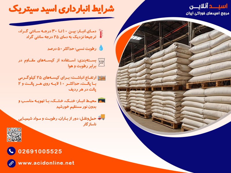 گرفتگی اسید سیتریک و شرایط انبارداری صحیح اسید سیتریک